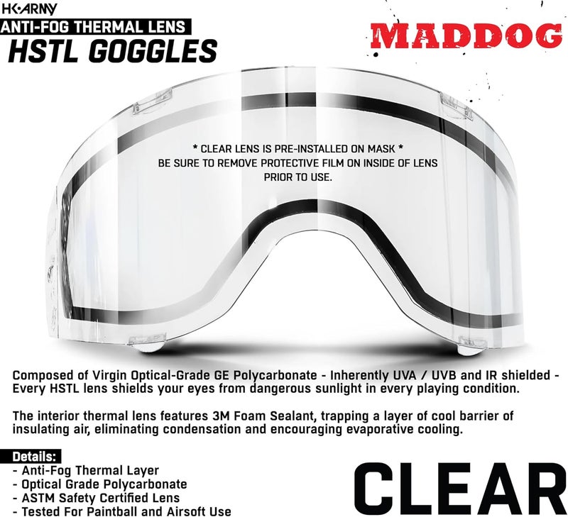 MAddog HK Army HSTL Paintball Airsoft Mask Goggle System | Replaceable Thermal Dual-Pane Anti Fog Lens | Adjustable Full-Face Safety Certified Protection - Image 5